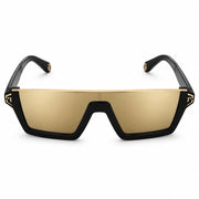 Philipp Plein Men Shelter SPP006M 700G Black / Gold Mirror Sunglasses