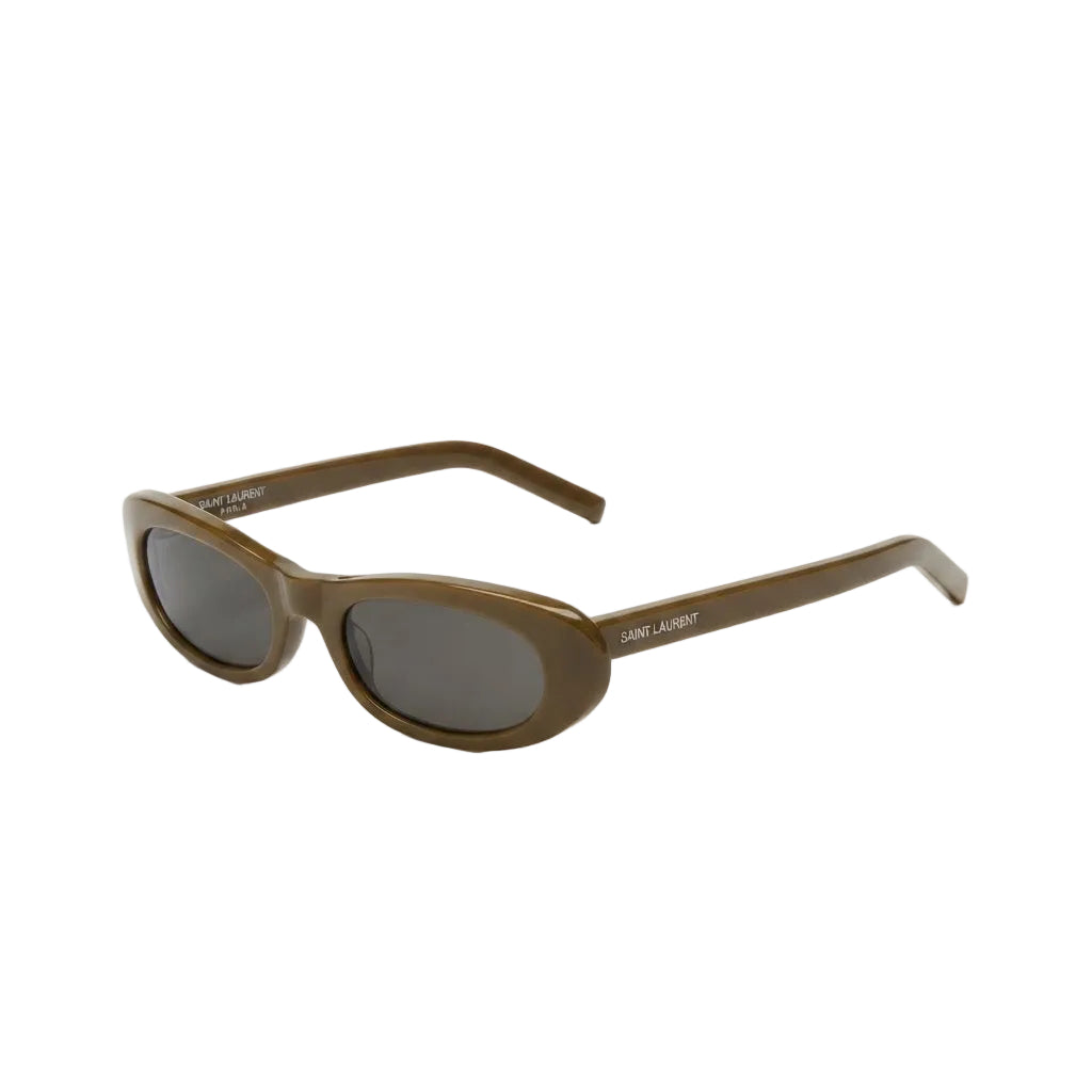 Saint Laurent Women SL 557 Shade Licorice Brown and Khaki Sunglasses