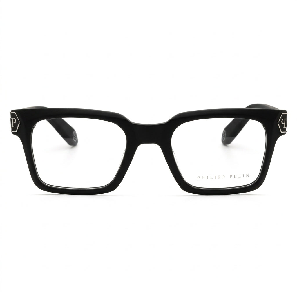 Philipp Plein Men Matt / Sandblasted Black Square Glasses
