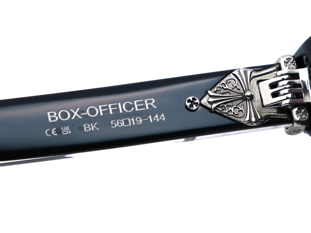 Chrome Hearts Box Officer Black Sunglasses