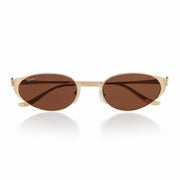 Cartier Panthère de C Women Oval Brown Mirror Sunglasses