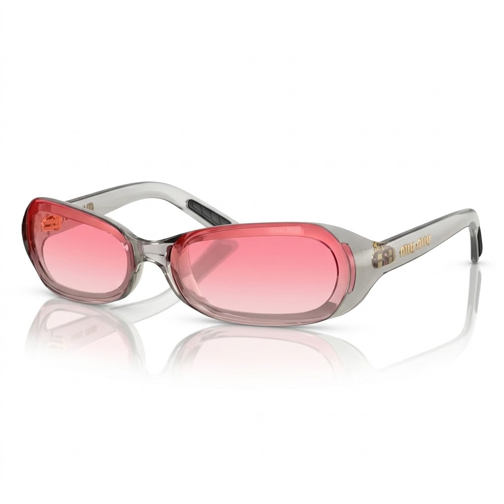 Miu Miu Runway SMUC07 Women Transparent Grey / Rose Gradient Sunglasses