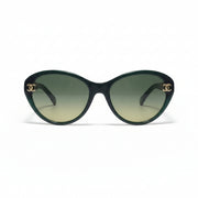 Chanel Women Green Gold Chain Sunglasses