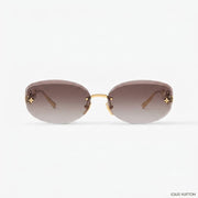 Louis Vuitton Women Jewel Pearl Oval Gold Sunglasses