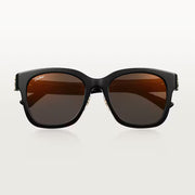 Cartier C de Women Square Motif Black and Gold Sunglasses