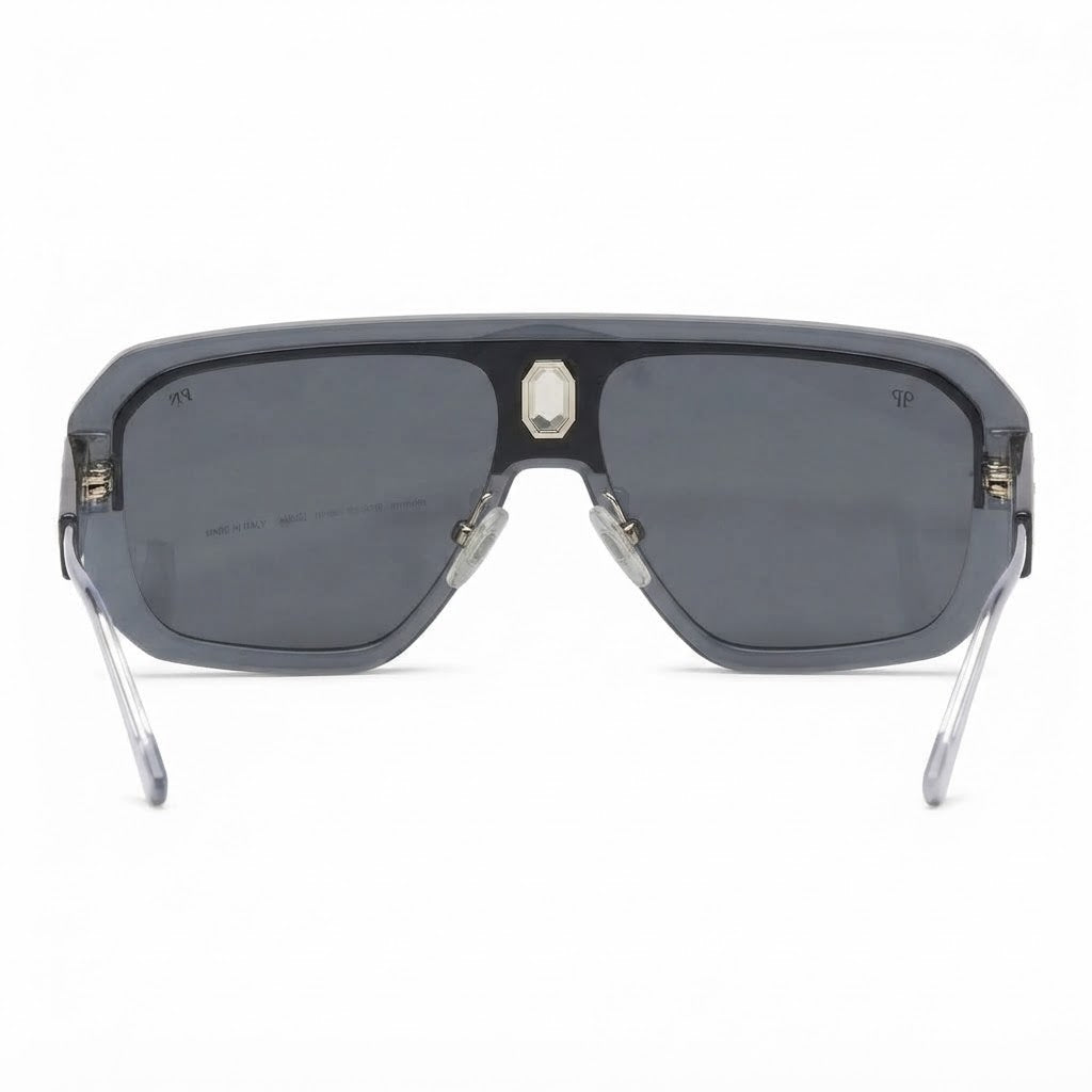 Philipp Plein Unisex Shield Semi-Matt Black Smoke Sunglasses