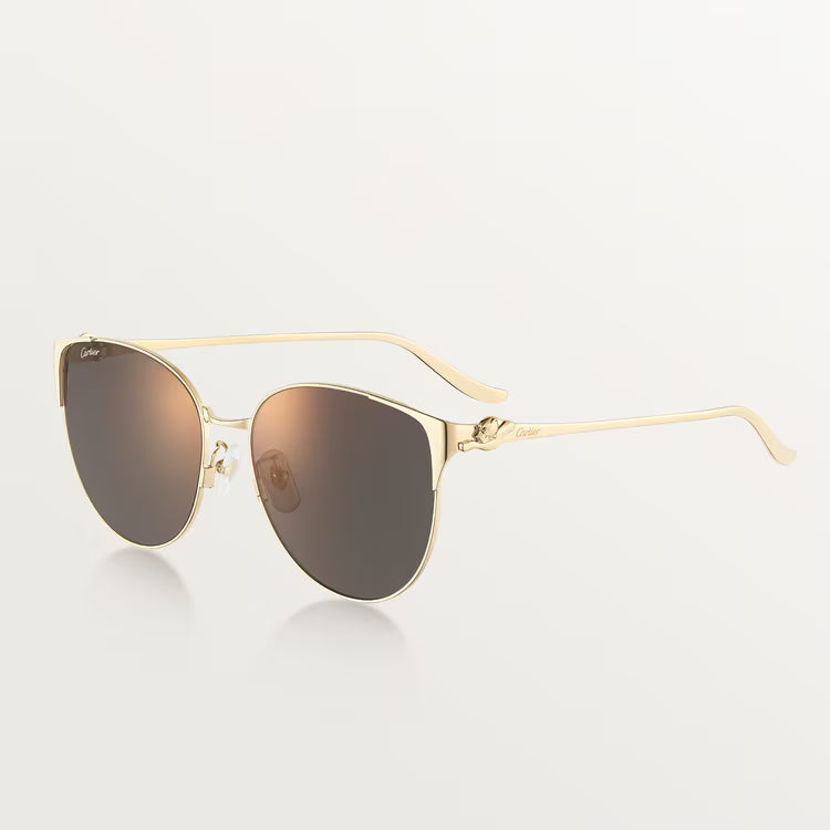 Cartier Panthère de Women Round Gold-Grey Sunglasses