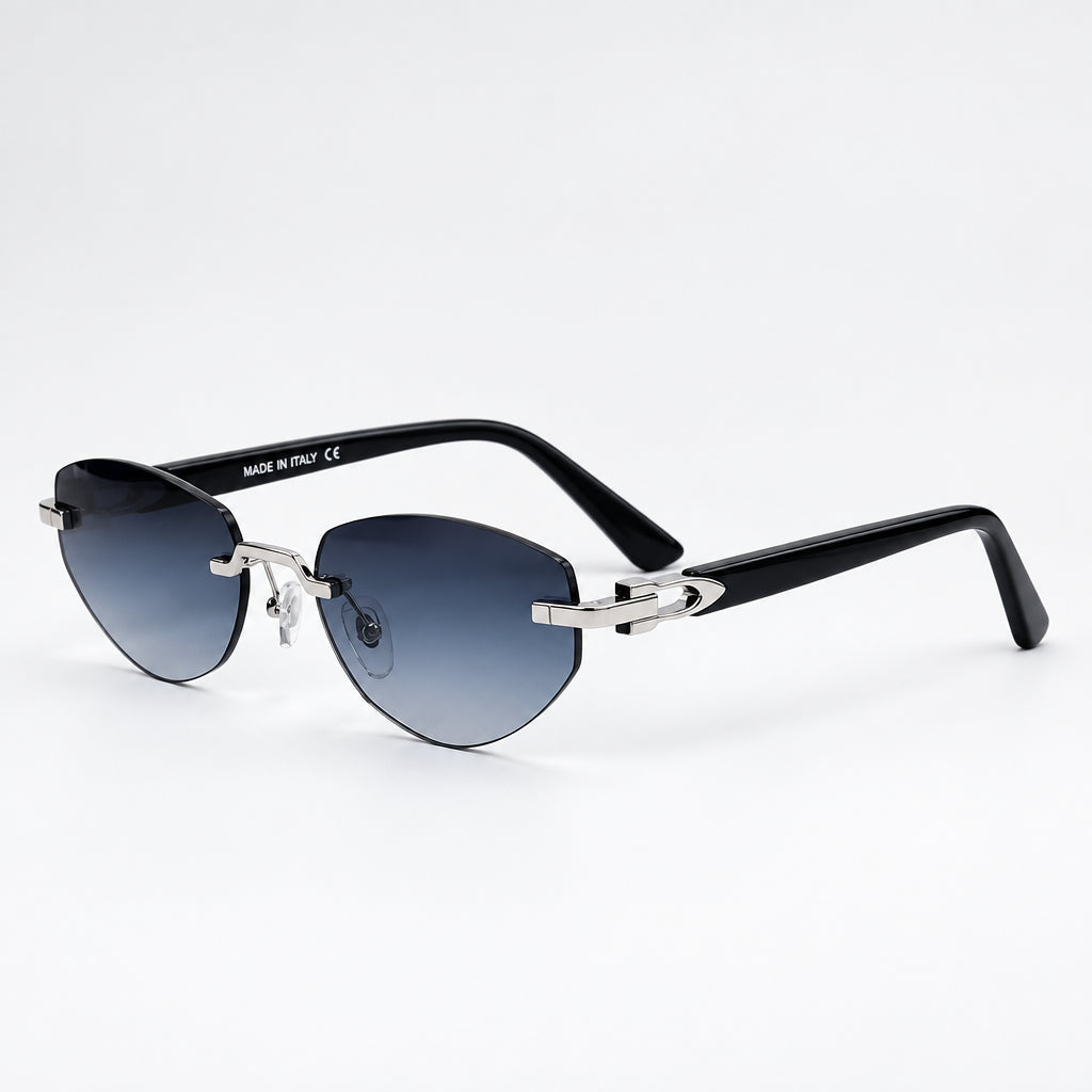 Cartier C Décor Unisex Geometric Frame Blue Gradient Sunglasses