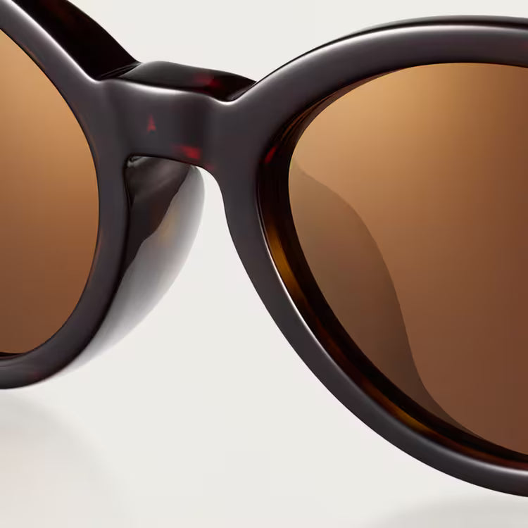 Cartier Panthère de Cat-Eye Women Tortoiseshell Brown Sunglasses