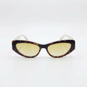 Chanel Women Angular Cat Eye White & Brown Sunglasses