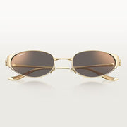Cartier Panthère de C Women Oval Gold & Grey Mirrored  Sunglasses