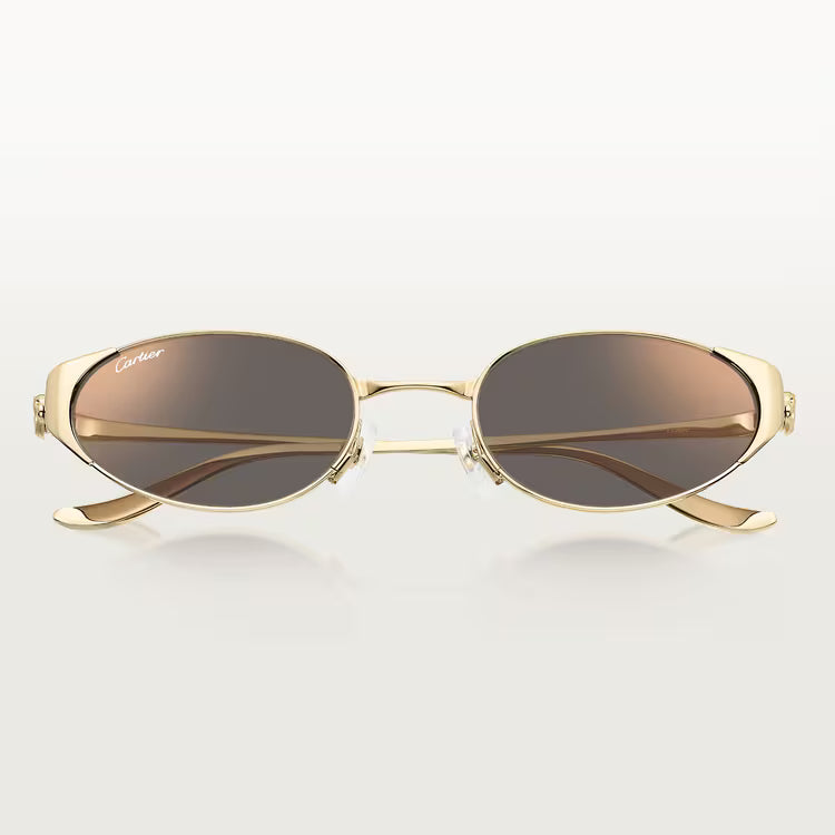 Cartier Panthère de C Women Oval Gold & Grey Mirrored  Sunglasses