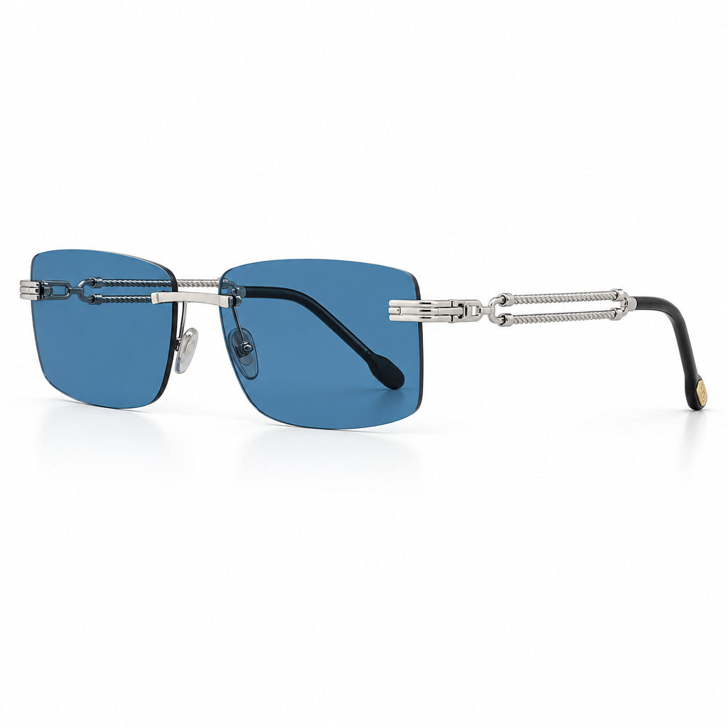 FRED Force 10 Unisex Geometric Palladium/Blue Sunglasses