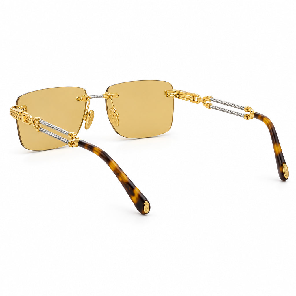 FRED Force 10 Unisex Geometric Gold/Yellow Sunglasses