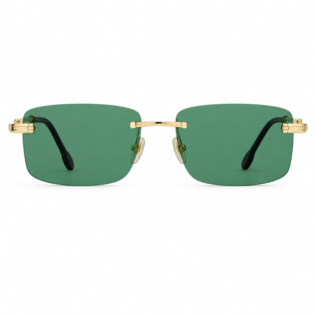 FRED Force 10 Unisex Geometric Gold/Green Sunglasses