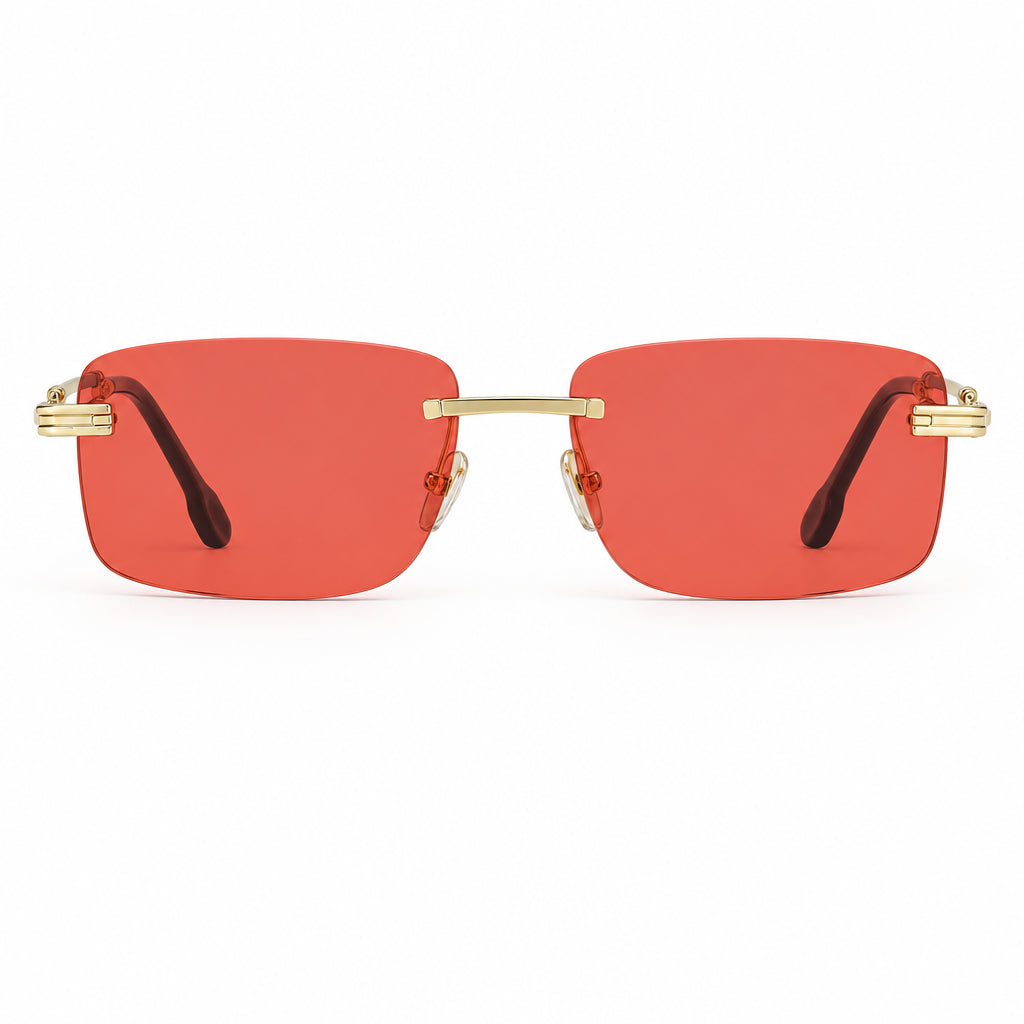 FRED Force 10 Unisex Geometric Gold/Red Sunglasses
