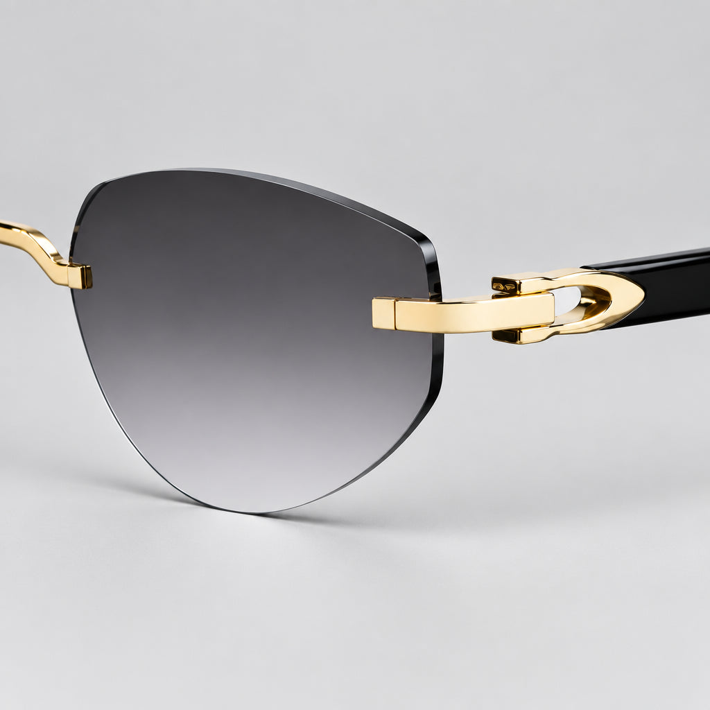Cartier C Décor Unisex Geometric Frame Grey Gradient Sunglasses