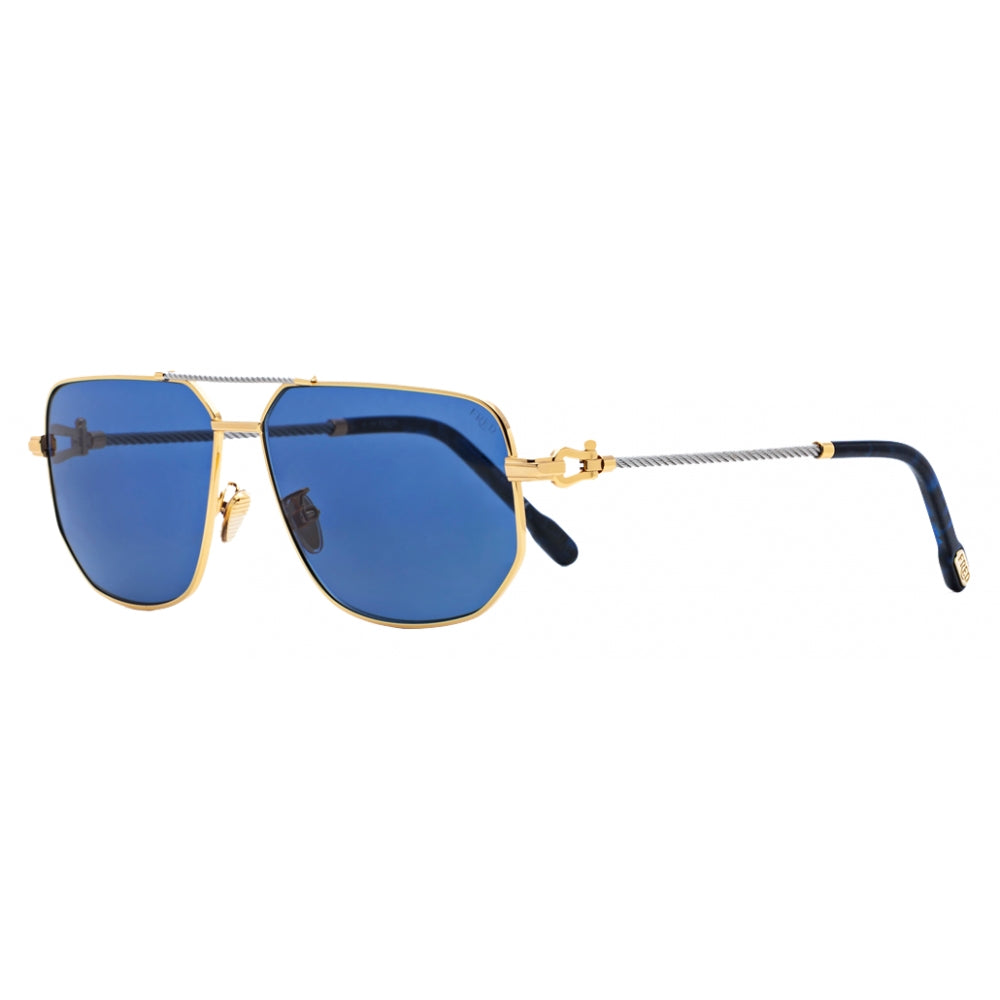 FRED Force 10 Unisex Luxury Aviator Blue Sunglasses