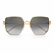 Cartier Clash de C Women Gold Finish Studded Temple Square Grey Sunglasses