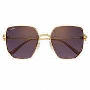 Cartier Clash de C Women Gold Finish Studded Temple Square Purple Gradient Sunglasses