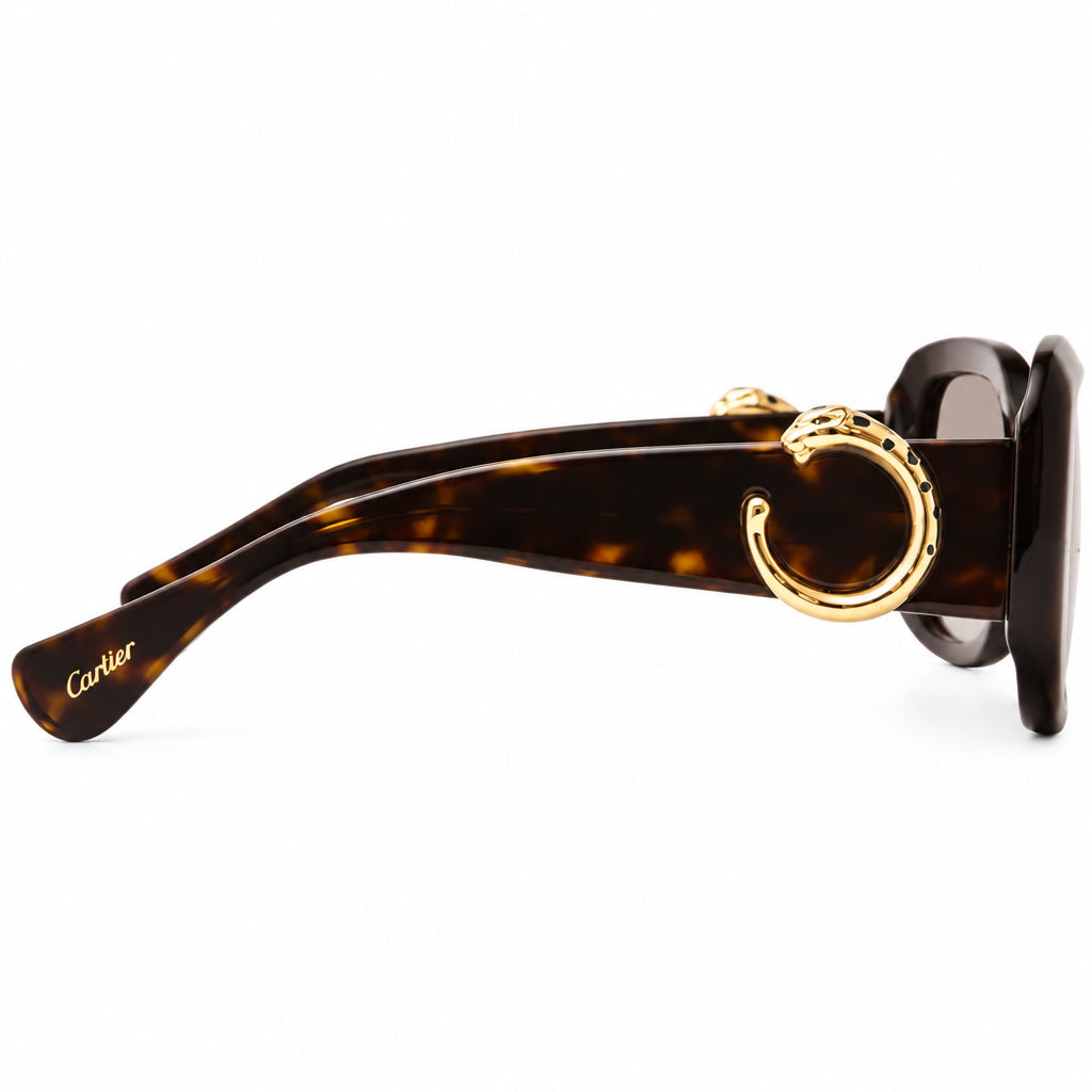 Cartier Panthère de C Women Havana/Brown Rectangle Sunglasses