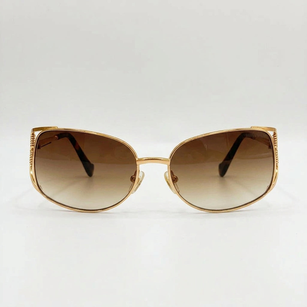Miu Miu Women MU MU148AV Cut-Out Metal– Gold / Brown Gradient Sunglasses