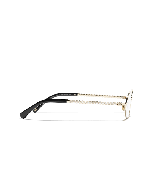 Chanel Oval Metal & Imitation Pearl Optical Frames Glasses CH2228H