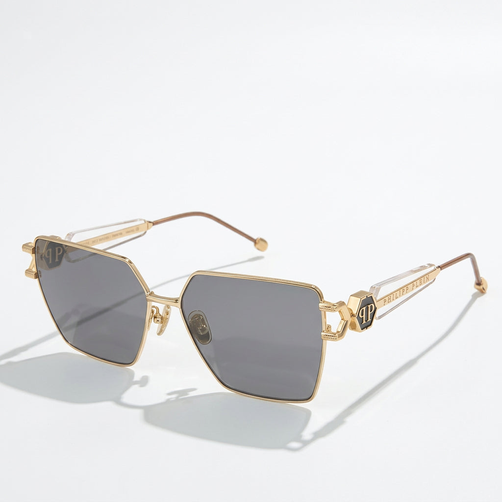 Philipp Plein Plein Queen VPP166S Butterfly Cat-Eye Dark Grey Sunglasses