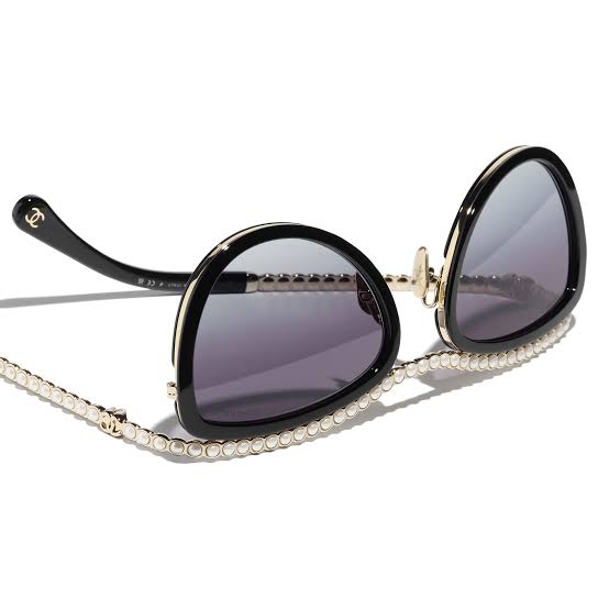 Chanel Women Cat-Eye Black Sunglasses