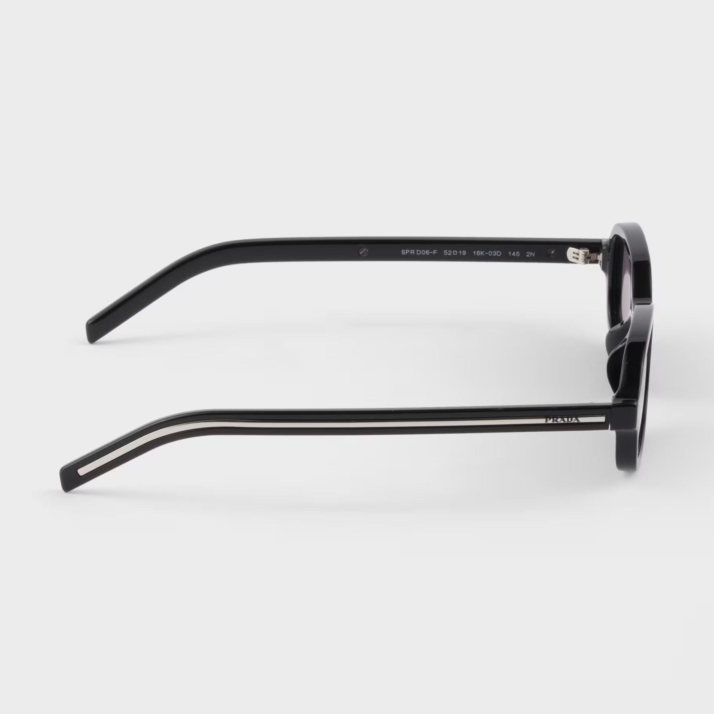 Prada Women Oval Frame Black Sunglasses