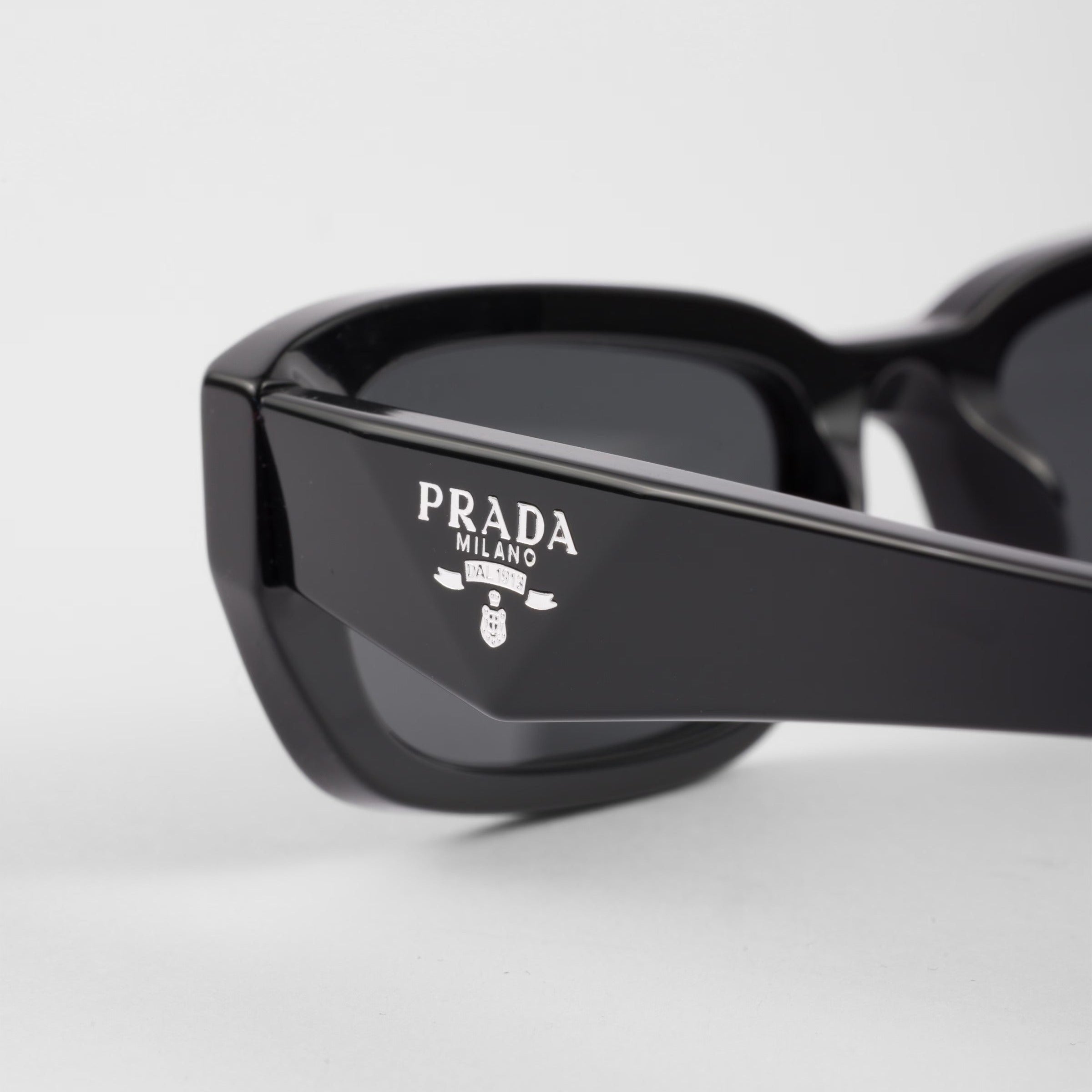 Prada Women Rectangular Frame Void Black Sunglasses