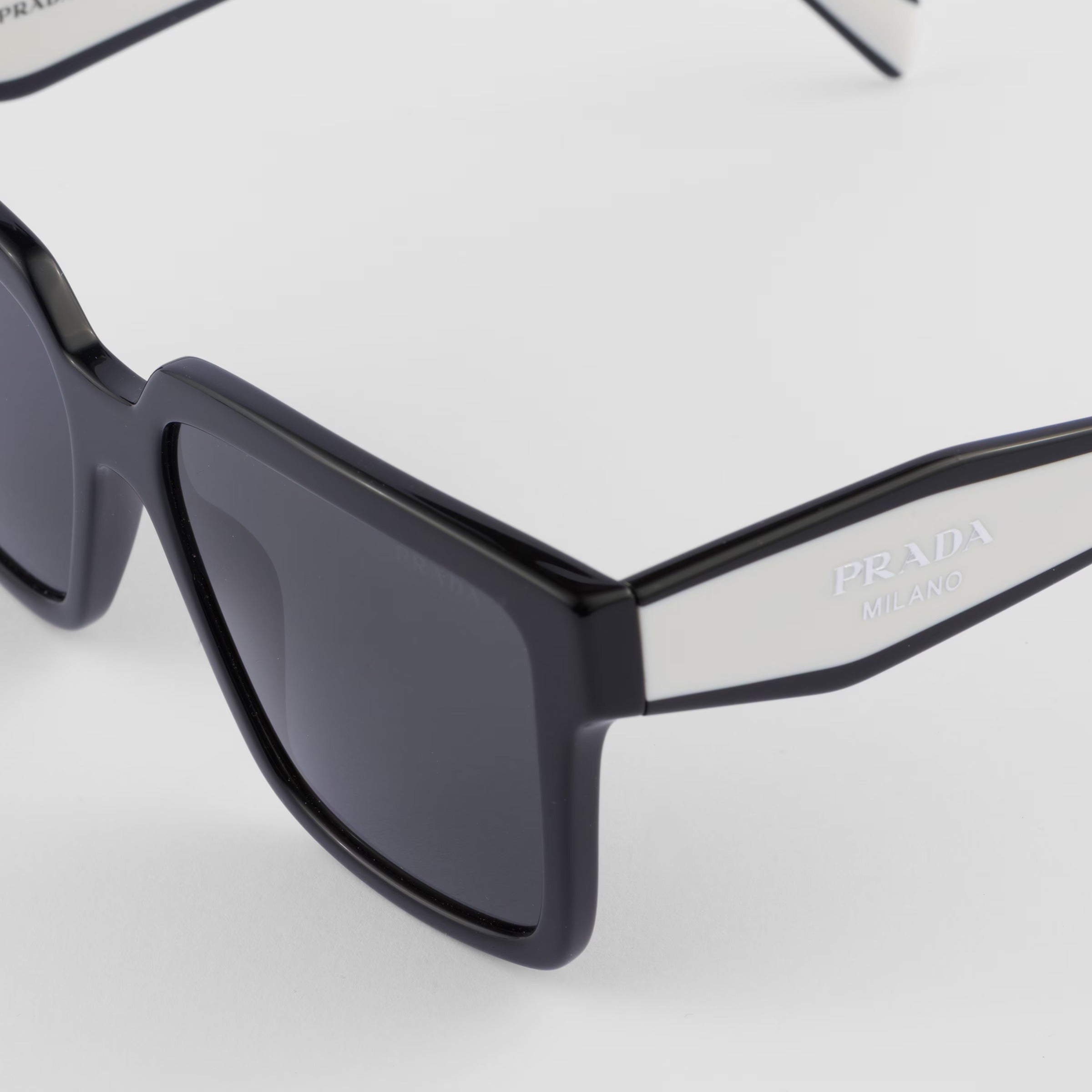 Prada Women Rectangular Frame Tar Black Sunglasses