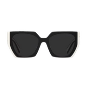 Prada Women Rectangular Frame Oil Black Sunglasses