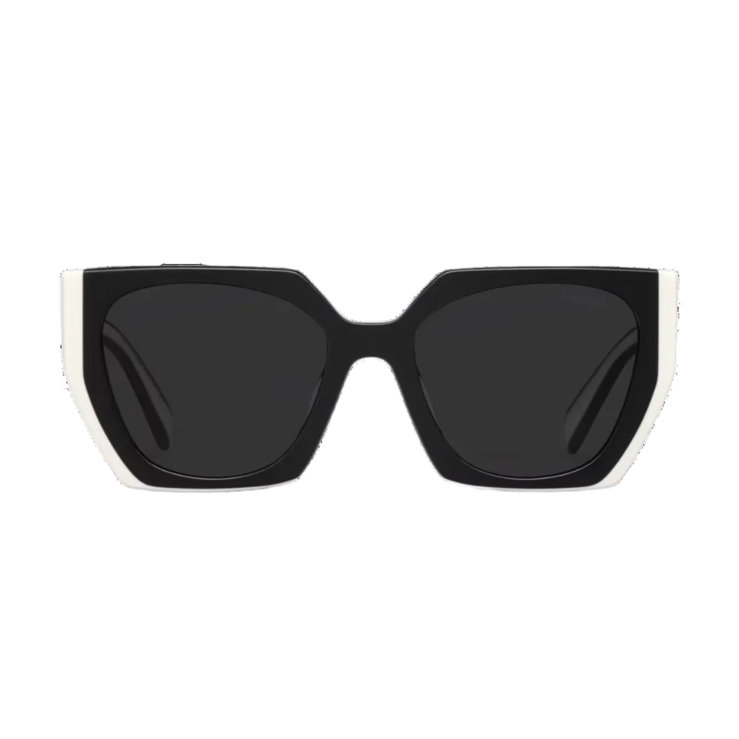 Prada Women Rectangular Frame Oil Black Sunglasses