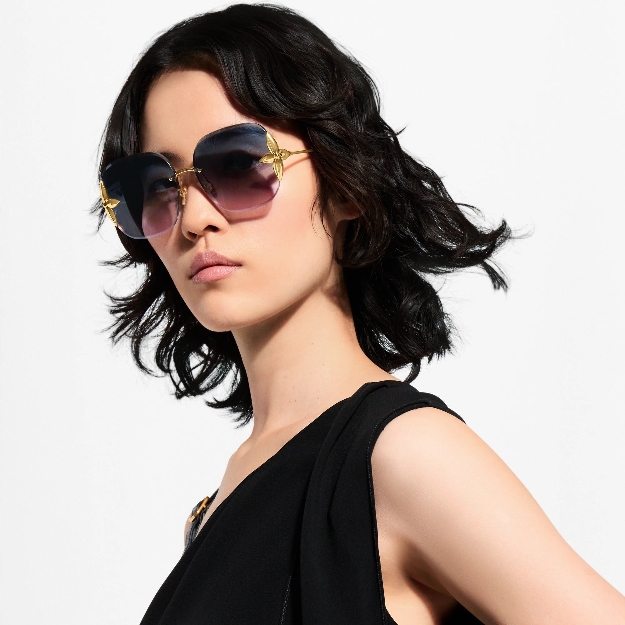 Louis Vuitton Women Square Frame Royal Gold Sunglasses