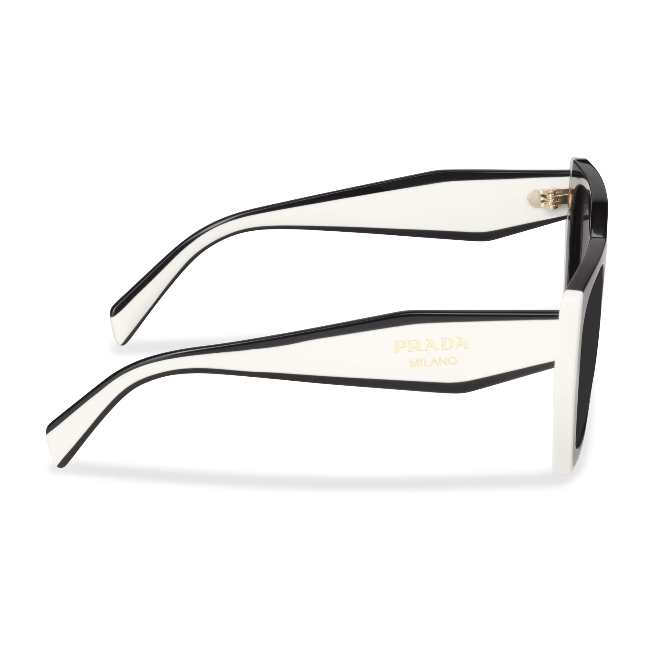 Prada Women Rectangular Frame Oil Black Sunglasses