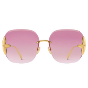 Louis Vuitton Women Square Frame Pale Gold Sunglasses