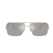 Versace Women Rectangular Frame Silver Sunglasses