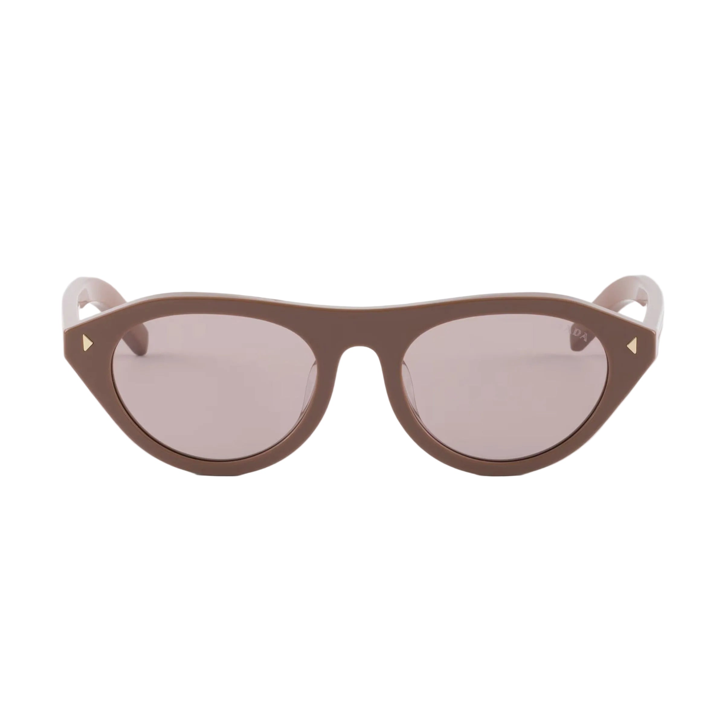 Prada Women Round Frame Pecan Sunglasses