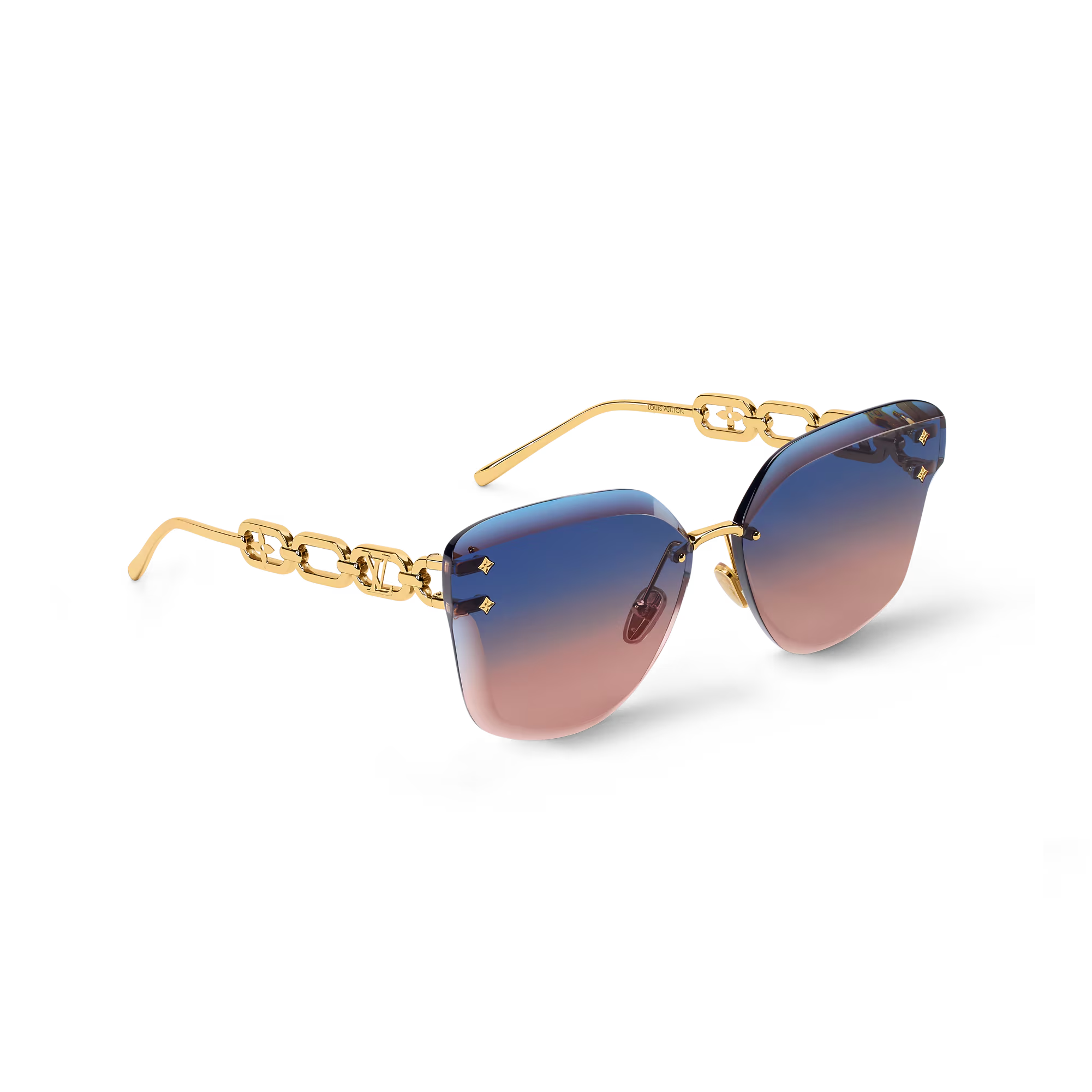 Louis Vuitton Women Cat Eye Frame Honey Gold Sunglasses
