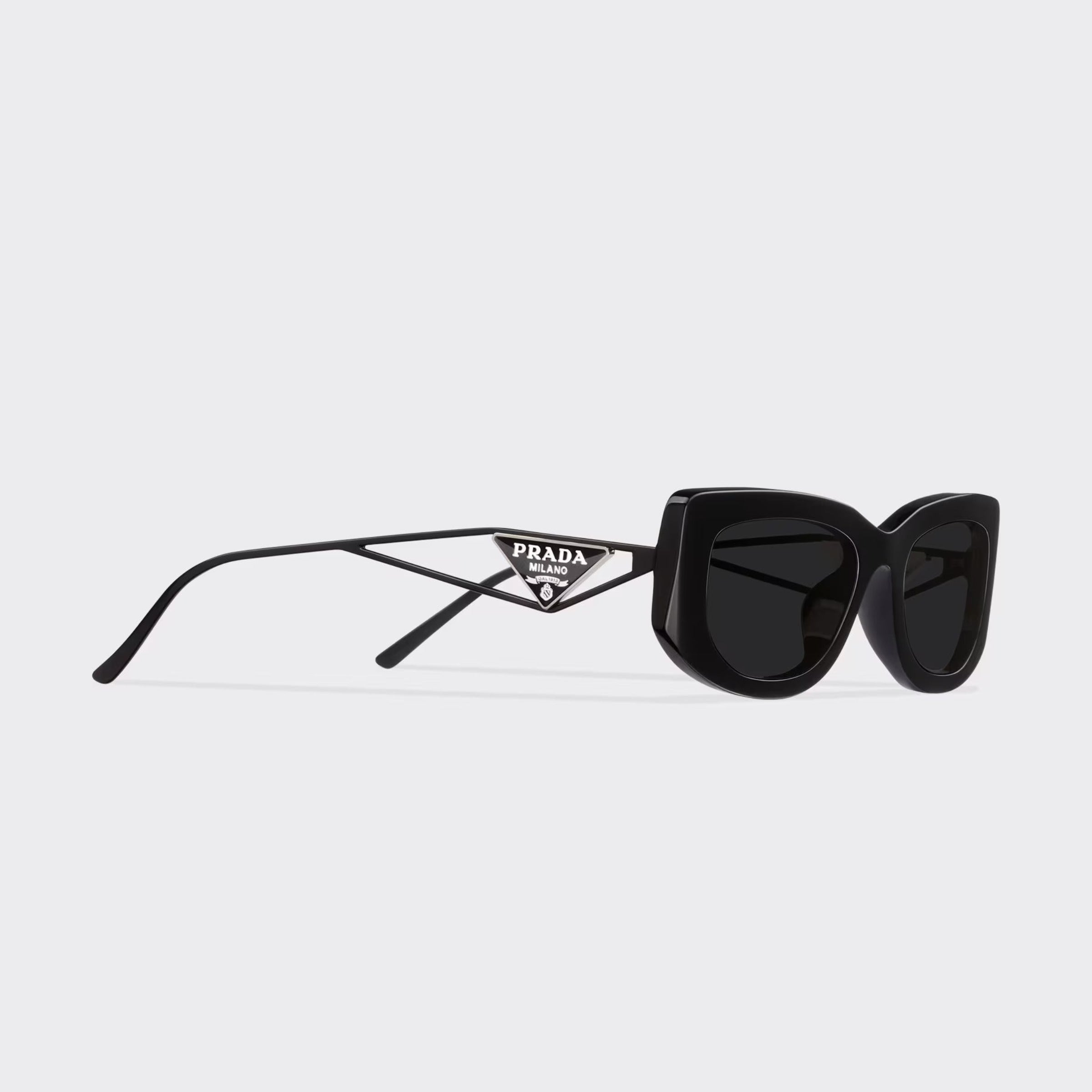 Prada Women Rectangular Frame Cosmic Black Sunglasses