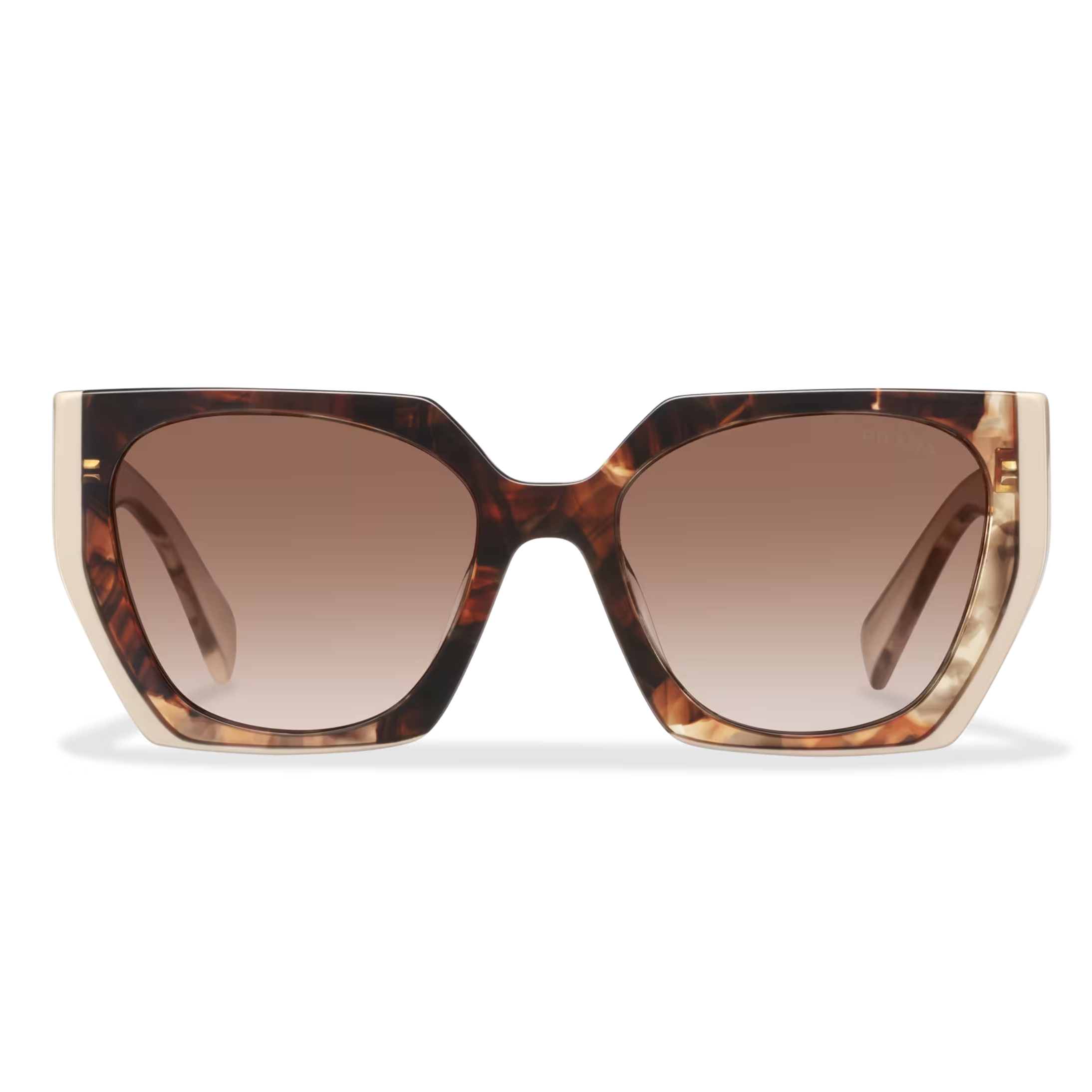 Prada Women Rectangular Frame Sepia Brown Sunglasses