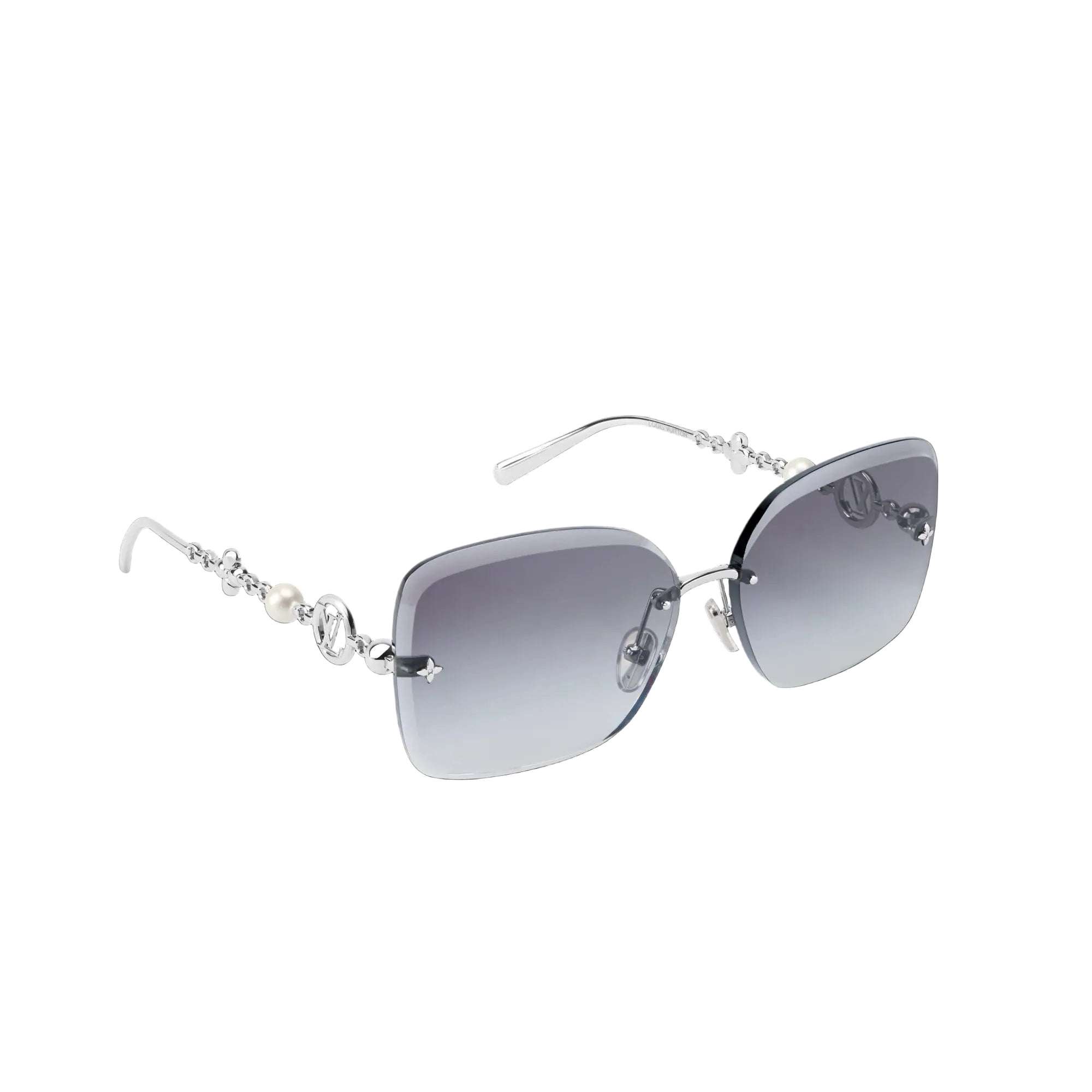 Louis Vuitton Women Square Frame Silver Sunglasses