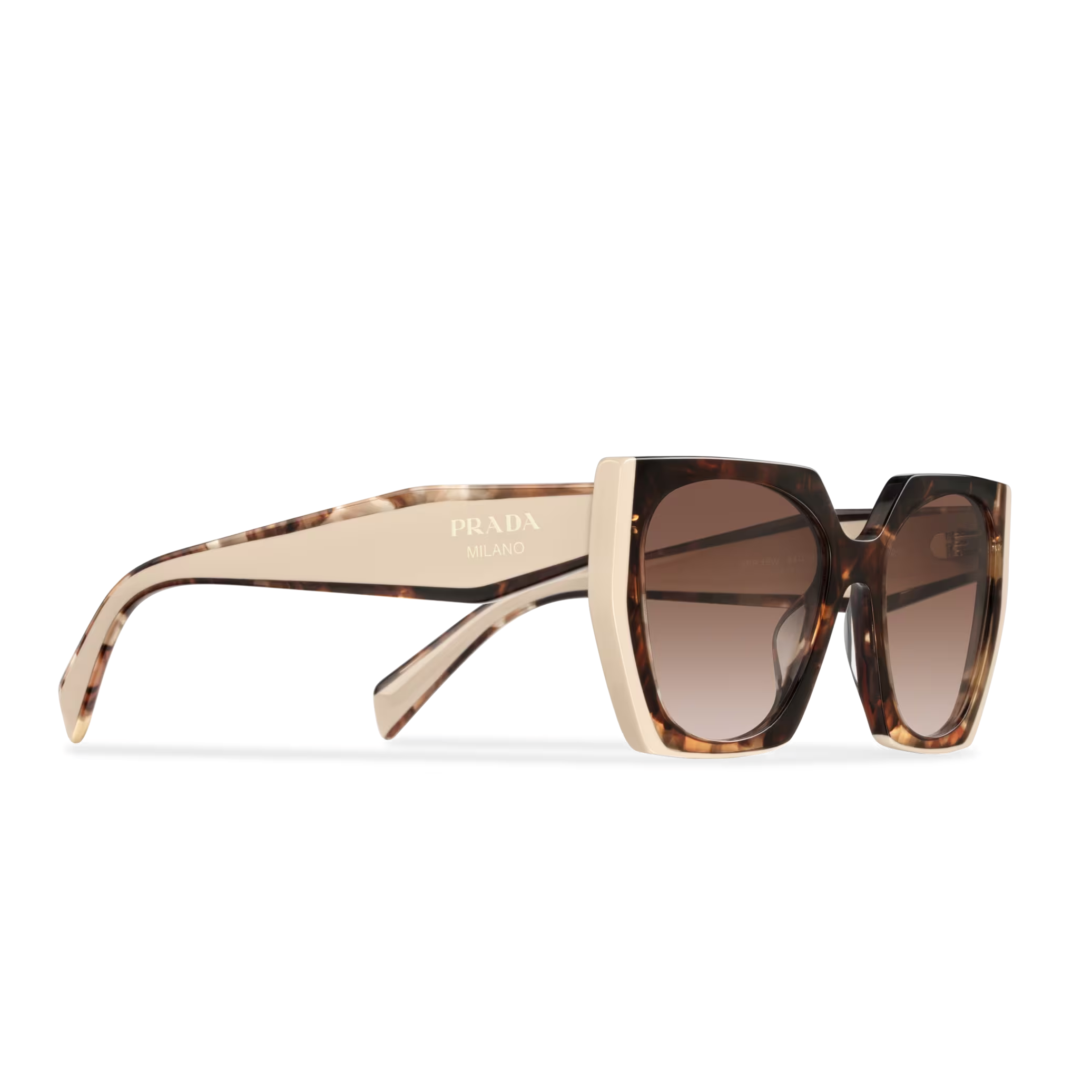 Prada Women Rectangular Frame Sepia Brown Sunglasses