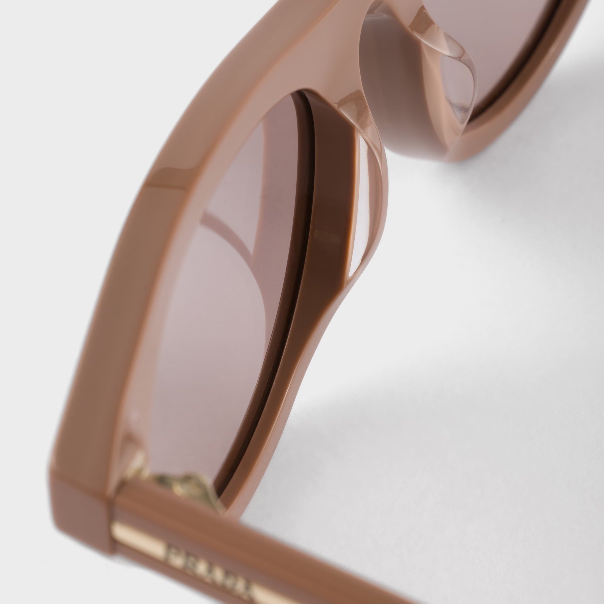 Prada Women Round Frame Pecan Sunglasses