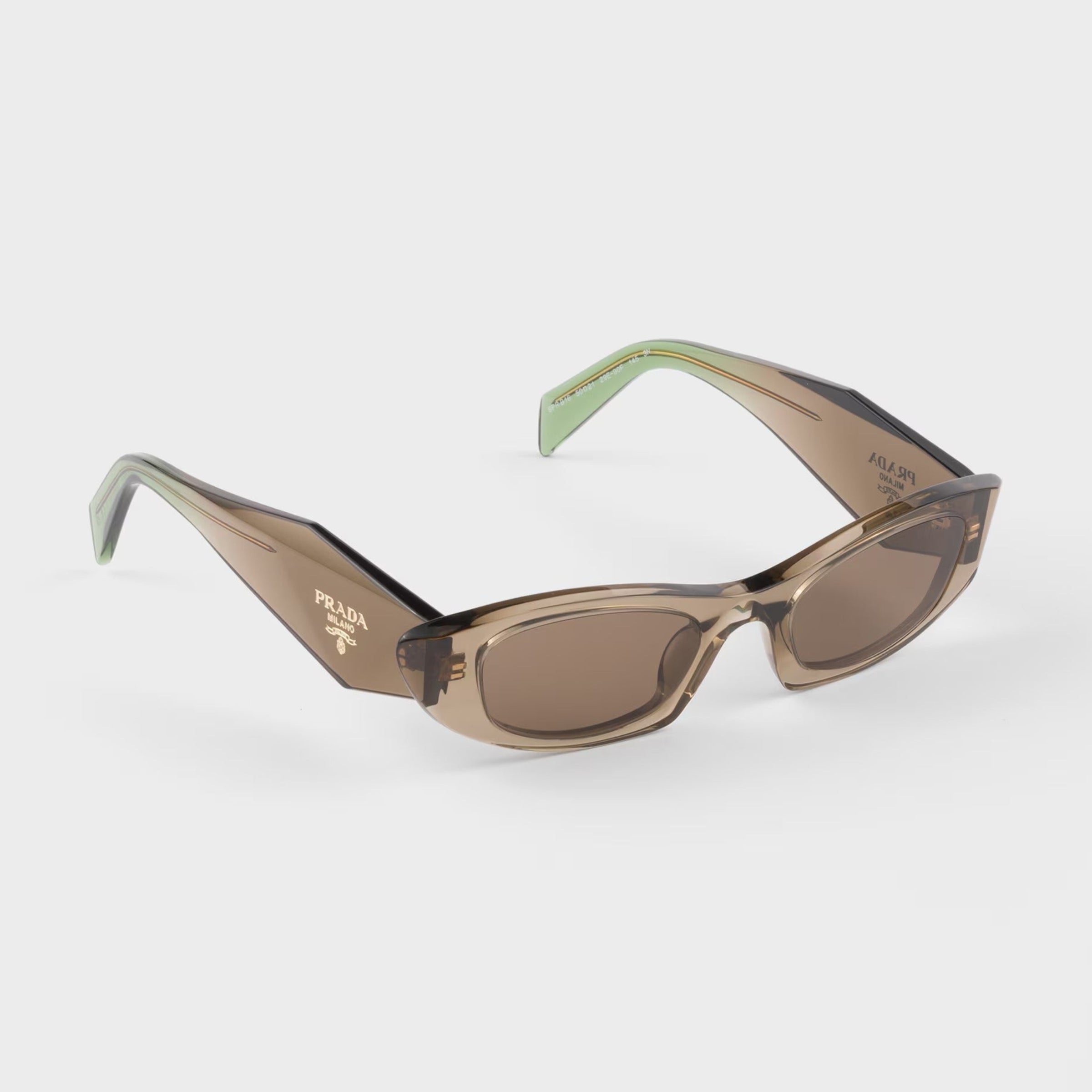 Prada Women Geometric Frame Truffle Brown Sunglasses