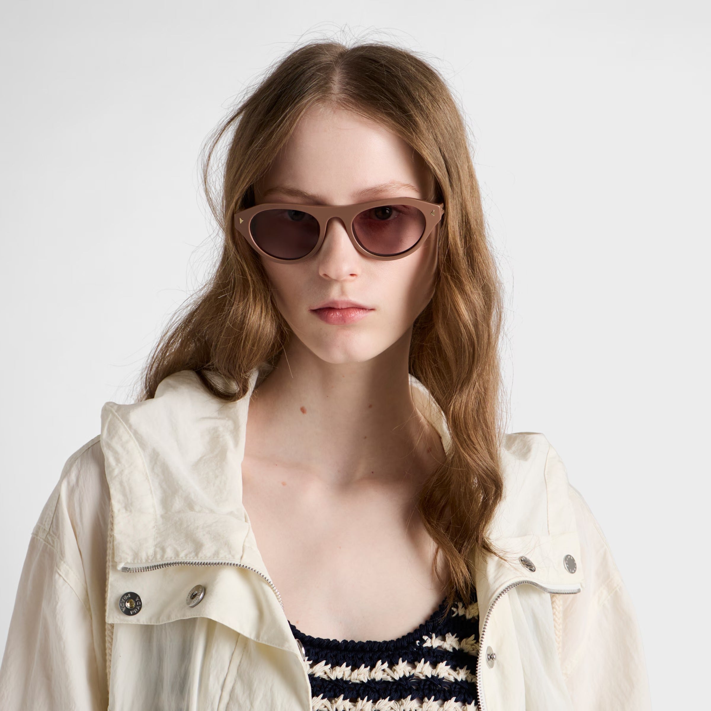 Prada Women Round Frame Pecan Sunglasses