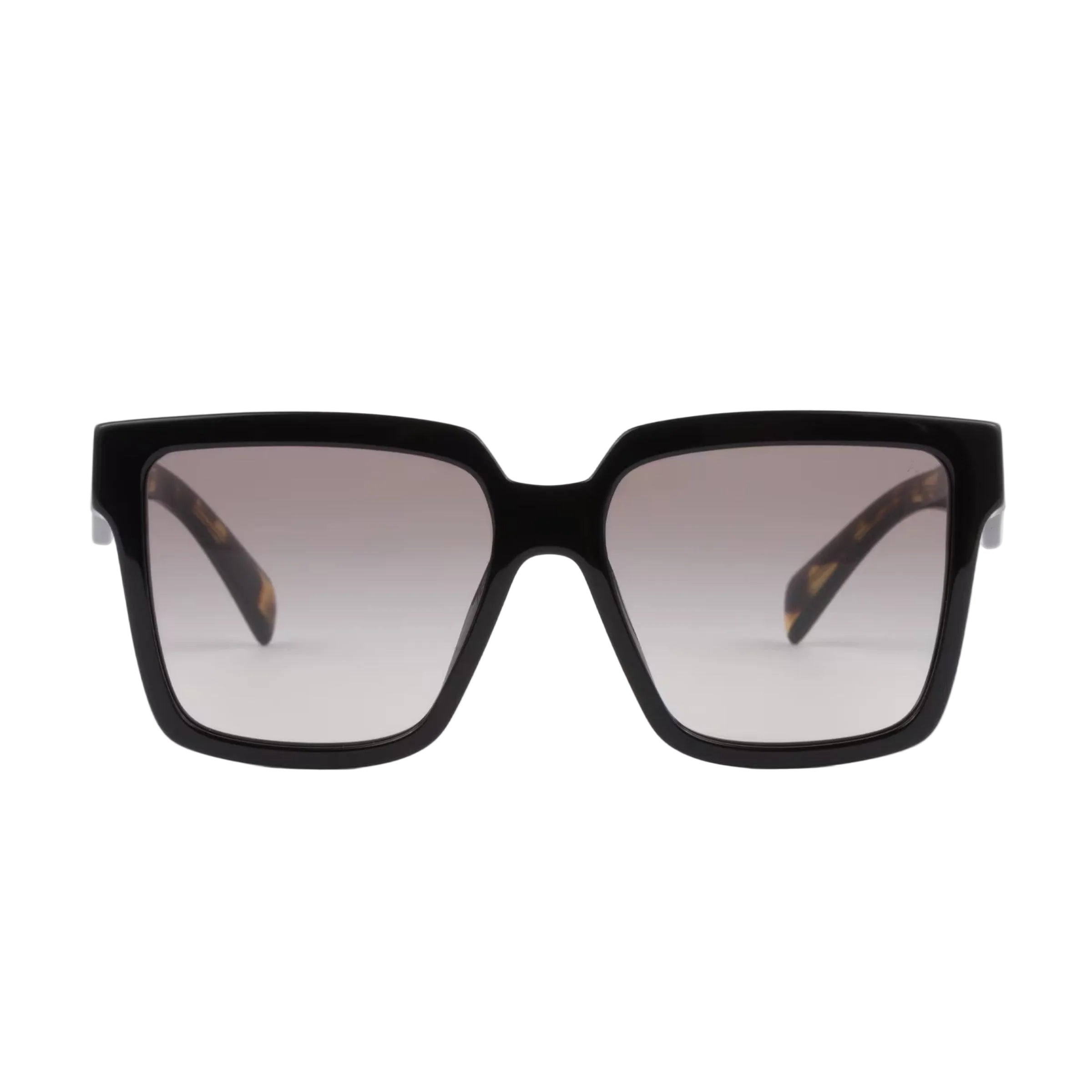 Prada Women Rectangular Frame Faded Black Sunglasses