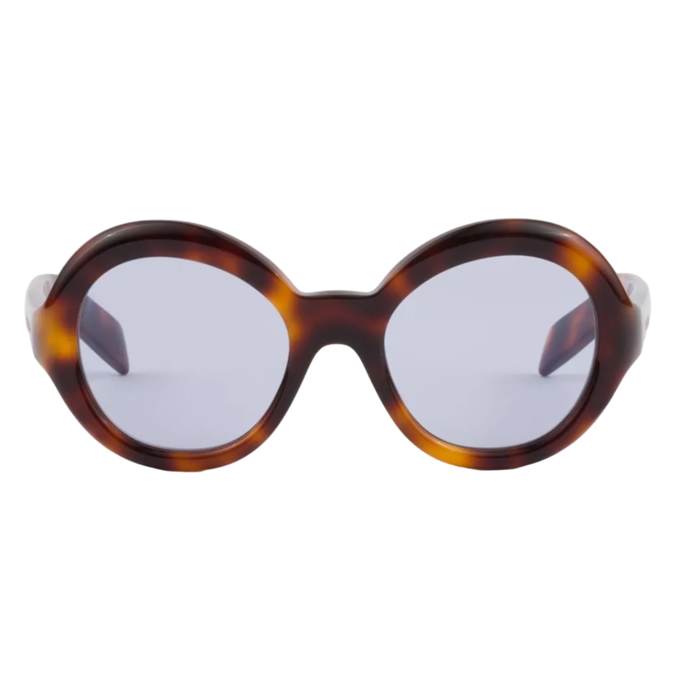 Prada Women Round Frame Sepia Brown Sunglasses