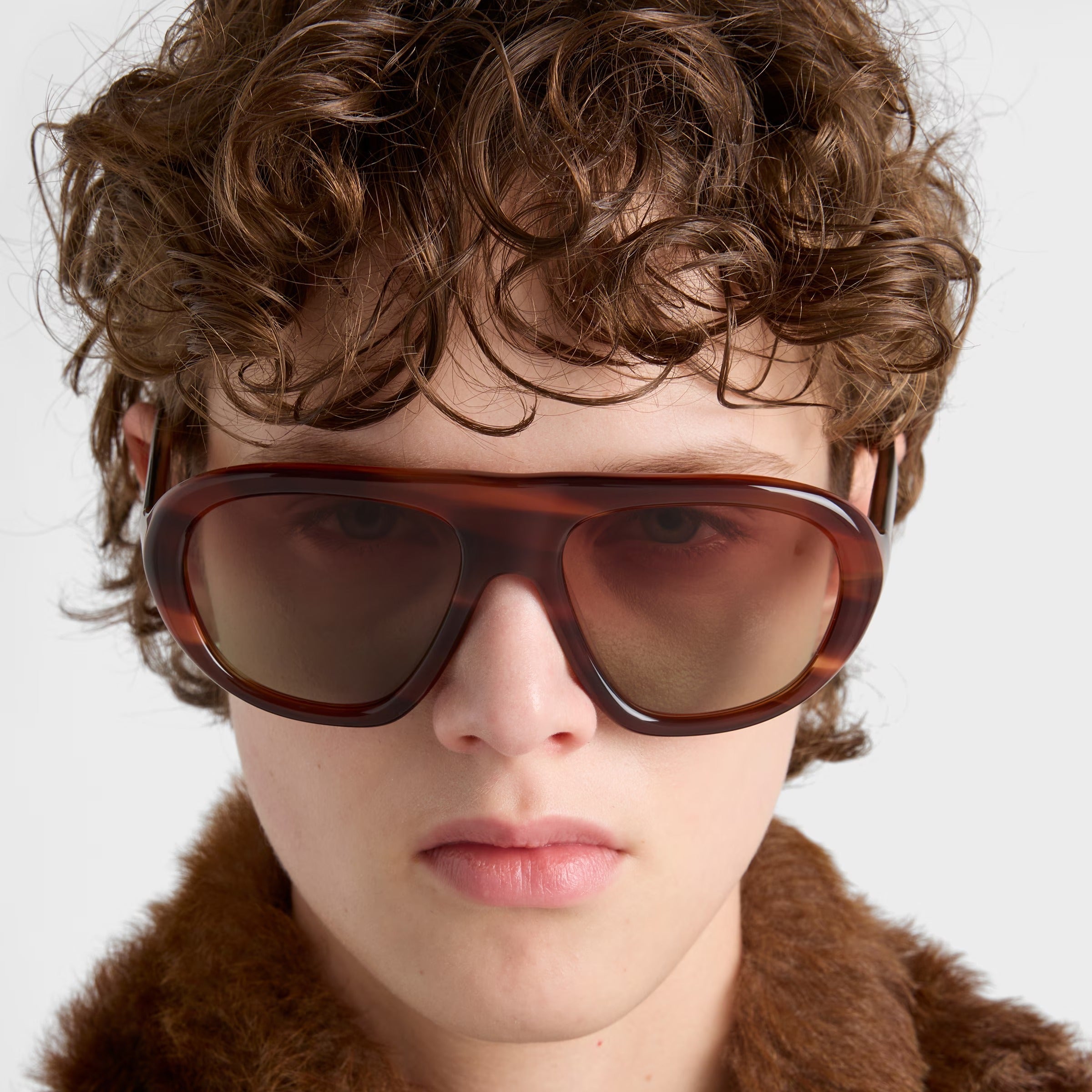 Prada Women Pilot Frame Sienna Brown Sunglasses